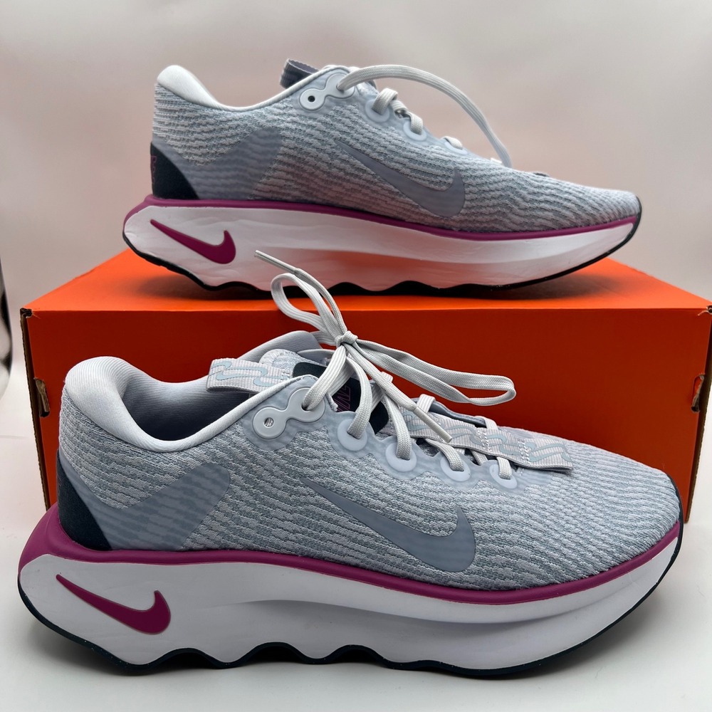 Nike Motiva Walking Shoes Womens 9 Grey Purple Rocker Sole Sneakers New